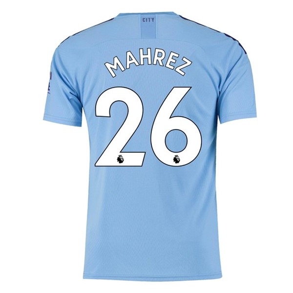 Camiseta Manchester City NO.26 Mahrez Primera equipo 2019-20 Azul